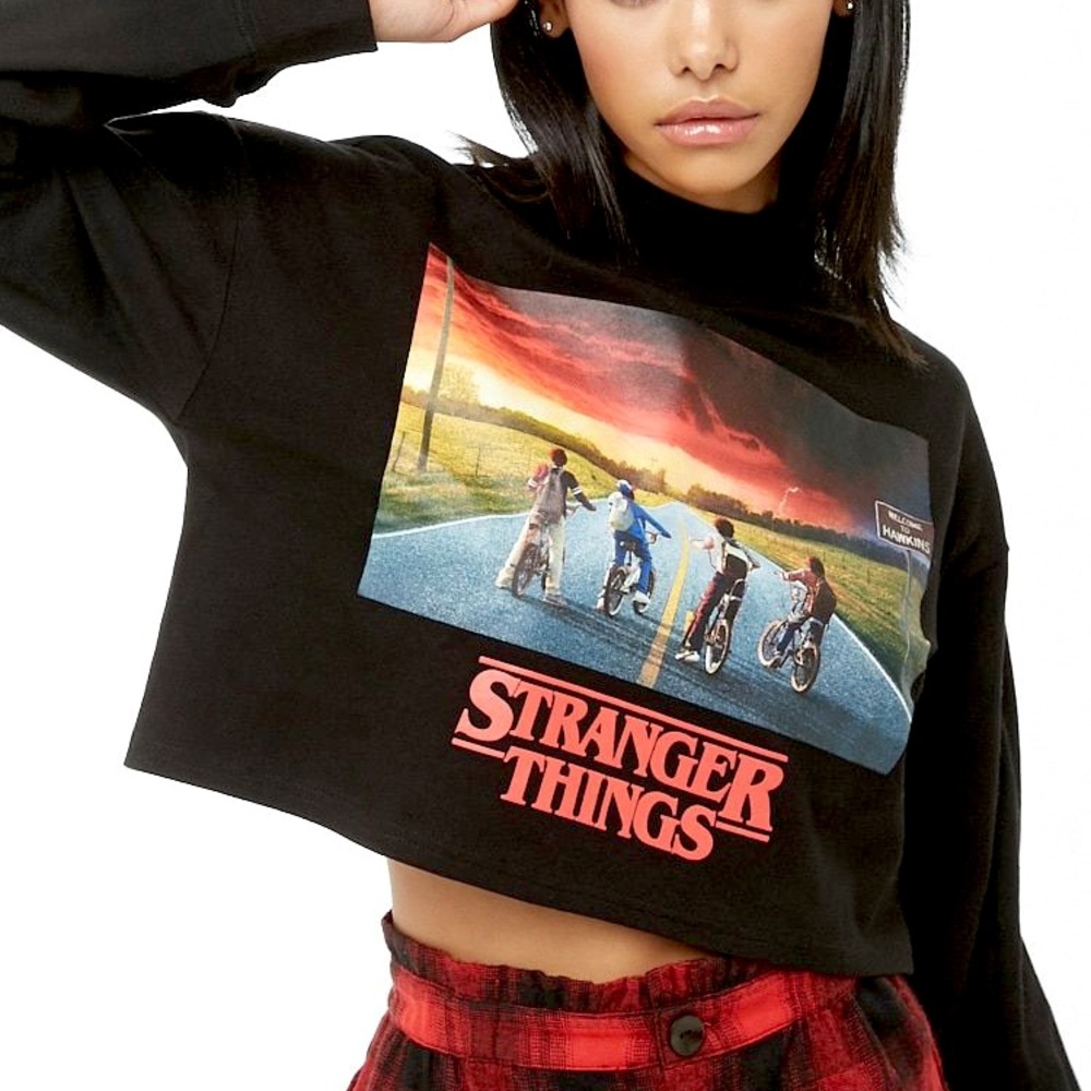 Stranger Things Cropped Long Sleeve Tee